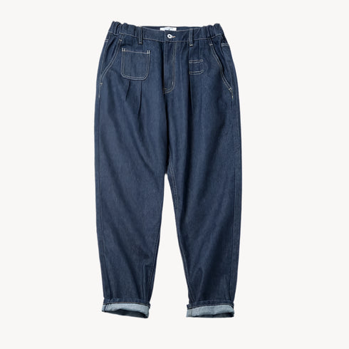 Retro Baggy Men's Jeans – Wide-Leg Tapered Denim with Elastic Waist
